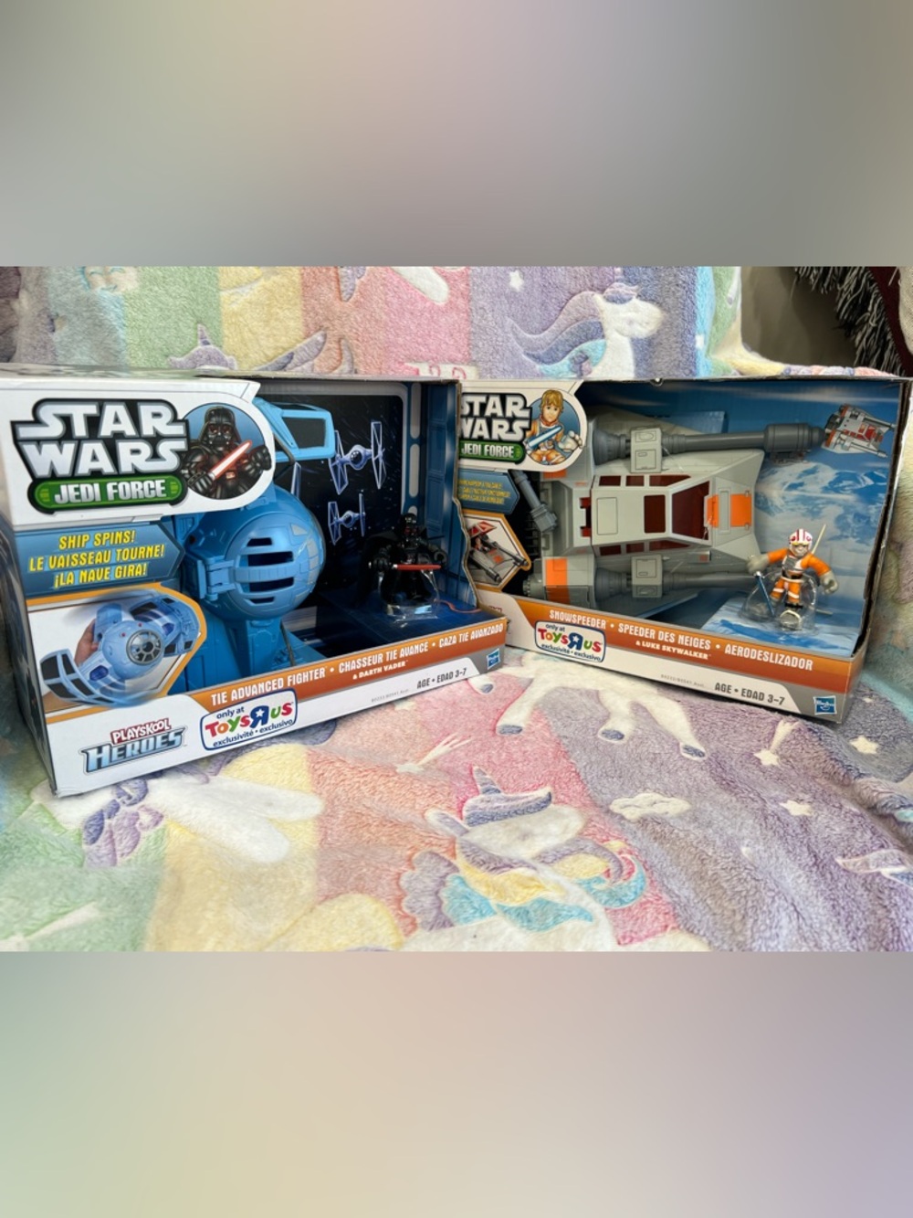 Playskool Star Wars DARTH VADER TIE FIGHTER & Snowspeeder & Luke Skywalker